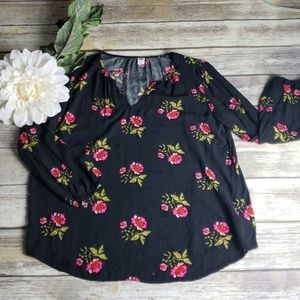 Old Navy Black with Pink Floral Patterns